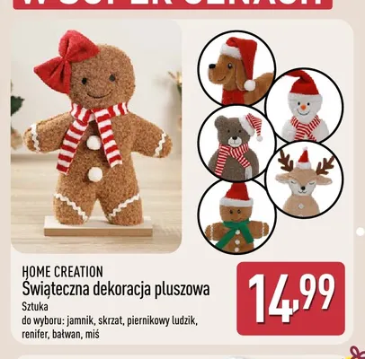 Świąteczna dekoracja pluszowa jamnik Home Creation promocja w Aldi