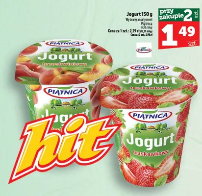 Jogurt truskawkowy Piątnica promocja w TOPAZ
