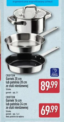Garnek ze stali nierdzewnej 16 cm Crofton promocja w Aldi