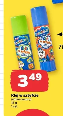 Klej w sztyfcie zmywalny wodą Bambino promocja w Netto