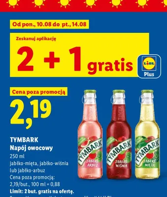 Napój owocowy Tymbark jabłko-arbuz promocja w Lidl