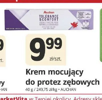 Krem mocujący do protez zębowych Auchan promocja w Marketvita