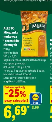 Mieszanka nerkowca i orzeszków ziemnych Alesto promocja w Lidl