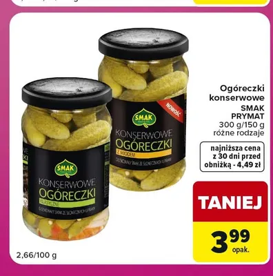 Ogóreczki konserwowe z miodem Smak promocja w Carrefour Market