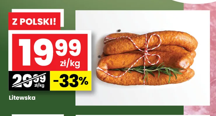 Kiełbasa litewska promocja w emma MARKET