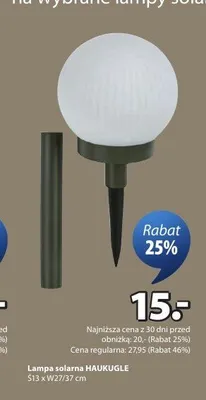 Lampa solarna HAUKUGLE Ś13 x W27/37cm promocja w Jysk
