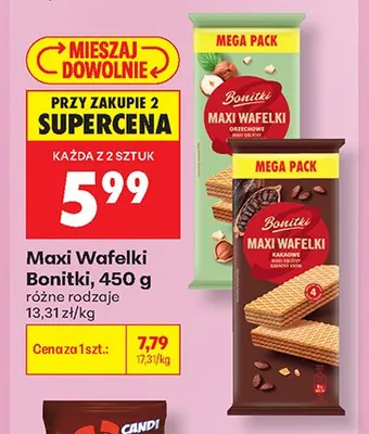 Maxi wafelki orzechowe Bonitki promocja w Biedronka