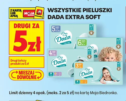 Pieluszki Dada Extra Soft promocja w Biedronka