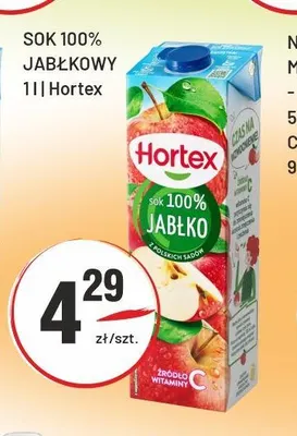 Sok jabłkowy Hortex 100% promocja w Sedal