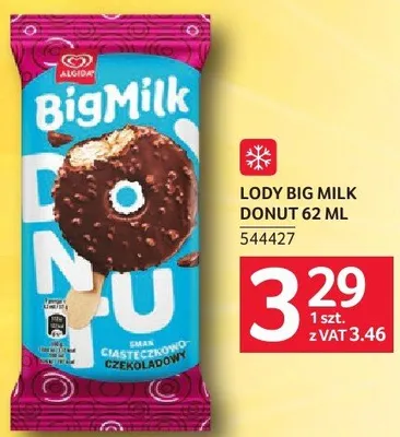 Lody BIG MILK DONUT 62 ml promocja w Selgros