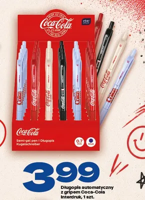 Długopis automatyczny z gripem Coca-Cola Interdruk promocja w Twój Market