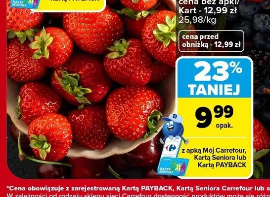 Truskawki polskie promocja w Carrefour Market