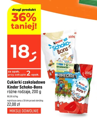 Cukierki czekoladowe Kinder Schoko-Bons promocja w Dealz