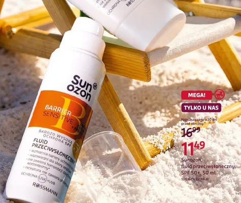 Fluid przeciwsłoneczny Sunozon SPF 50+ promocja w Rossmann