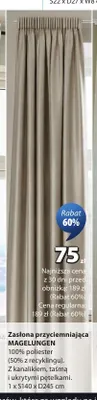Zasłona przyciemniająca Magelungen 140x245 cm promocja w Jysk