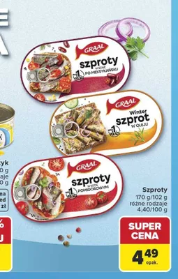 Szproty w sosie pomidorowym Graal promocja w Carrefour