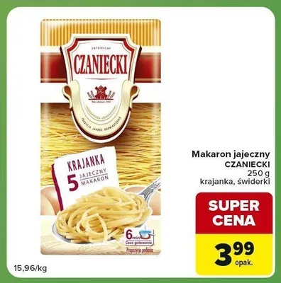 Makaron jajeczny Czaniecki Świderki promocja w Carrefour Express