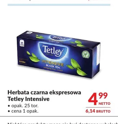 Herbata czarna ekspresowa Tetley Intensive promocja w Makro