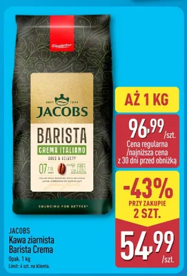 Kawa ziarnista Jacobs Barista Crema promocja w Aldi