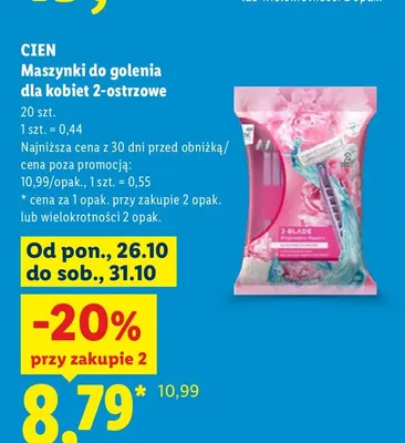 Maszynki do golenia dla kobiet 2-ostrzowe Cien promocja w Lidl