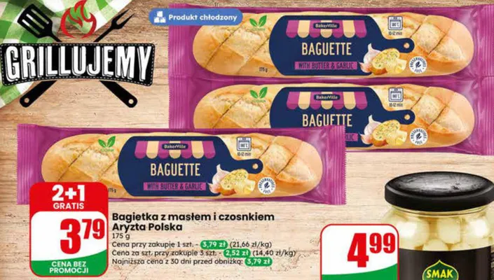 Bagietka z masłem i czosnkiem Aryzta Polska promocja w Dino