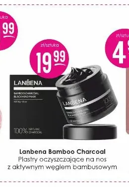 Plastry oczyszczające na nos z aktywnym węglem bambusowym Bamboo Charcoal Lanbena promocja w Drogerie Jasmin