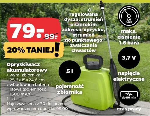Opryskiwacz akumulatorowy promocja w Netto