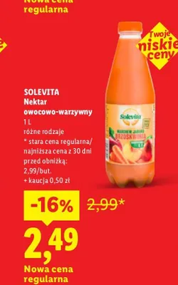 Nektar owocowo-warzywny Solevita promocja w Lidl