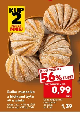 Bułka muszelka z kiełkami żyta promocja w Kaufland