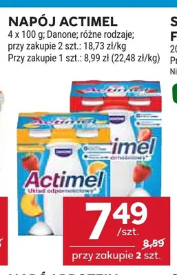 Napój Actimel 4-pak promocja w Stokrotka