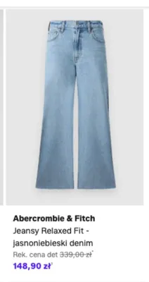 Jeansy Abercrombie & Fitch Relaxed Fit jasnoniebieski denim promocja w Lounge by Zalando