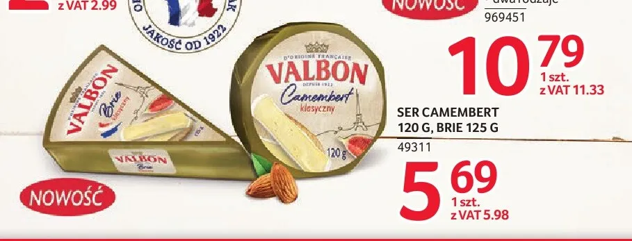 Ser Camembert klasyczny Valbon promocja w Selgros