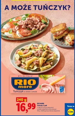 Tuńczyk w sosie własnym 3-pak Rio Mare promocja w Lidl