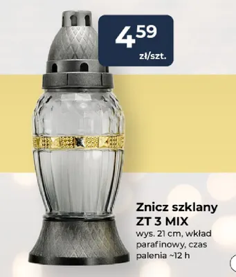 Znicz szklany Zt 3 Mix Kerti promocja w PSB Mrówka