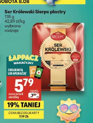 Ser żółty Królewski Sierpc plastry promocja w Delikatesy Centrum