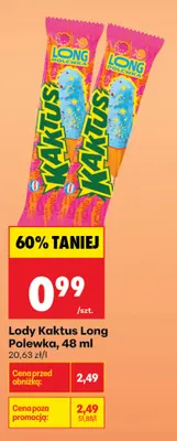 Lody Kaktus Long Polewka promocja w Biedronka