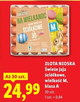Świeże jaja ściółkowe wielkość M klasa A promocja w Lidl