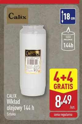 Wkład olejowy 144 h Calix promocja w Aldi