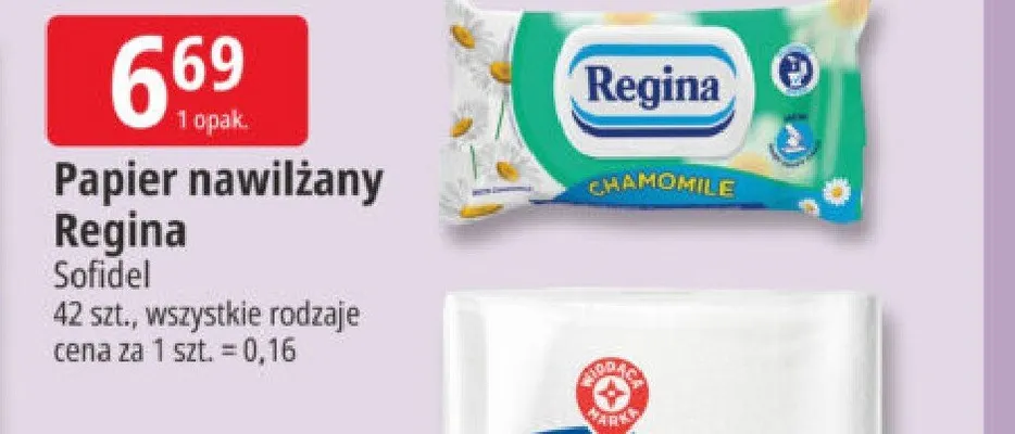 Papier nawilżany Regina promocja w Leclerc