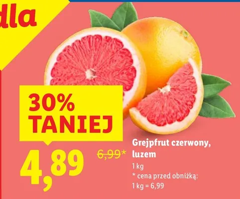 Grejpfrut czerwony, luzem promocja w Lidl