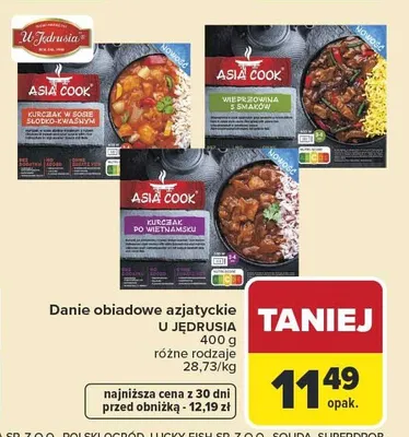 Danie obiadowe azjatyckie U Jędrusia promocja w Carrefour