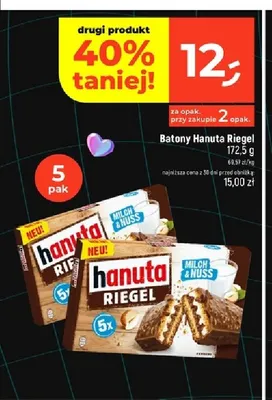 Batony Hanuta Riegel 5-pak promocja w Dealz