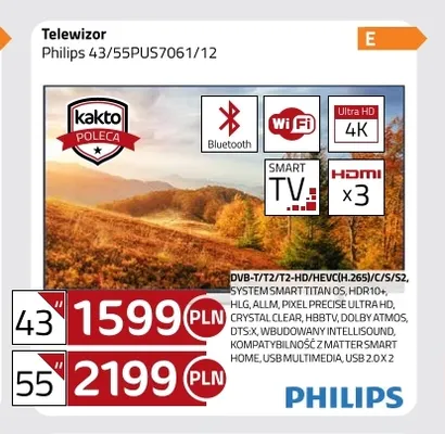 Telewizor Philips 55PUS7061/12 promocja w kakto.pl
