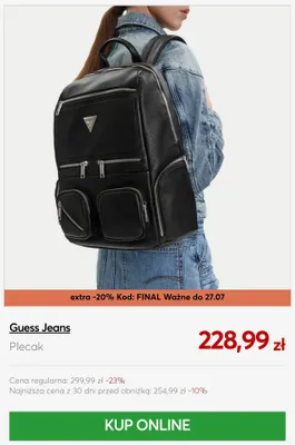 Plecak Guess Jeans promocja w eobuwie.pl