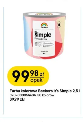 Farba kolorowa Beckers It's Simple promocja w Castorama