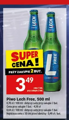Piwo bezalkoholowe Lech Free Active Hydrate promocja w Twój Market