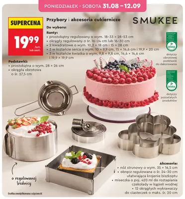 Ranty cukiernicze kwadratowe Smukee 2-pak promocja w Biedronka