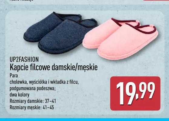 Kapcie filcowe damskie UP2FASHION promocja w Aldi