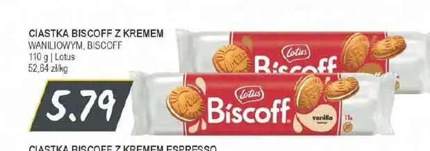 Ciastka Biscoff z kremem waniliowym Lotus promocja w Słoneczko