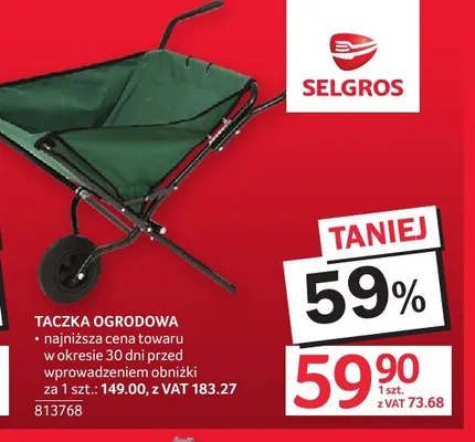 Taczka ogrodowa promocja w Selgros
